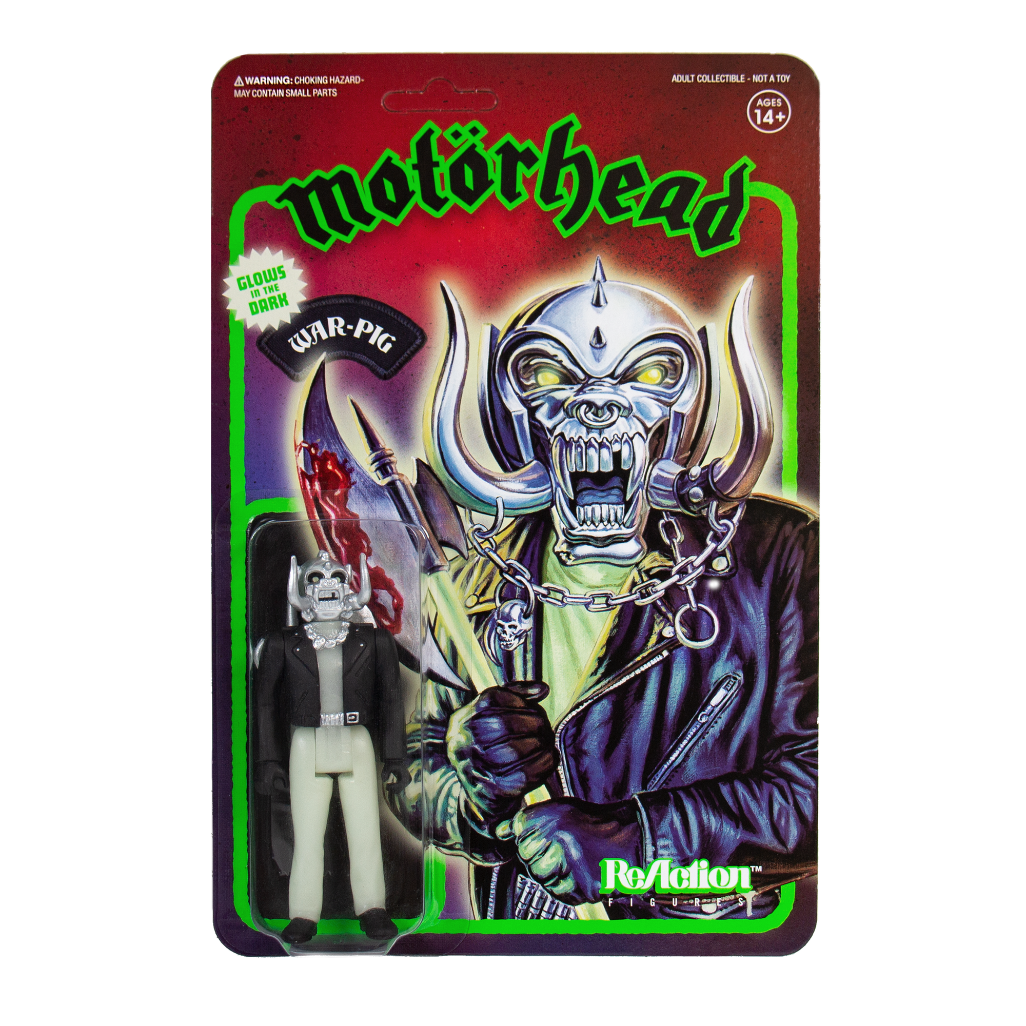 Motorhead ReAction Figure - War-pig (Glow in the Dark) by Super7 *PUNCHED