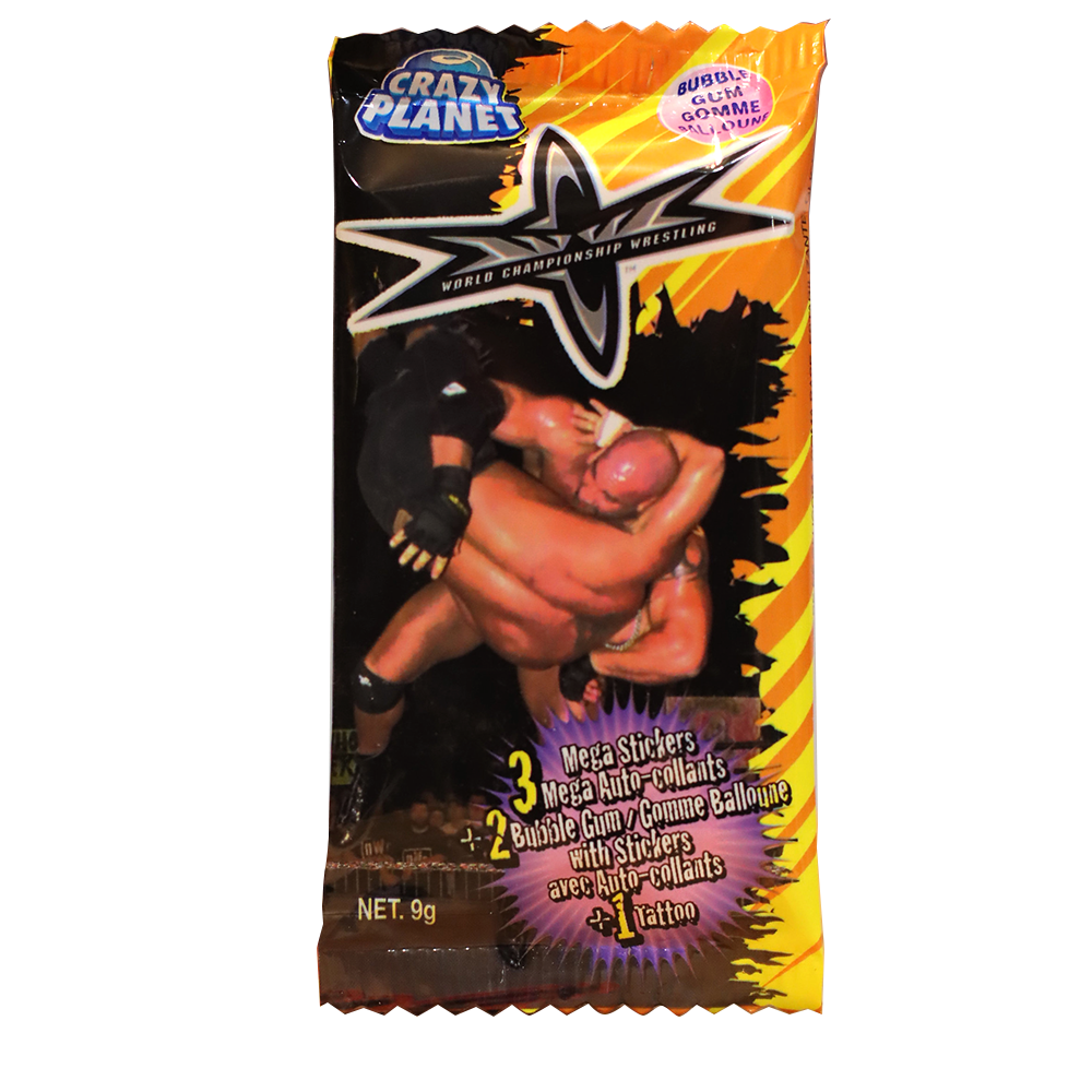 1999 Crazy Planet WCW Wrestling Sticker Card packs