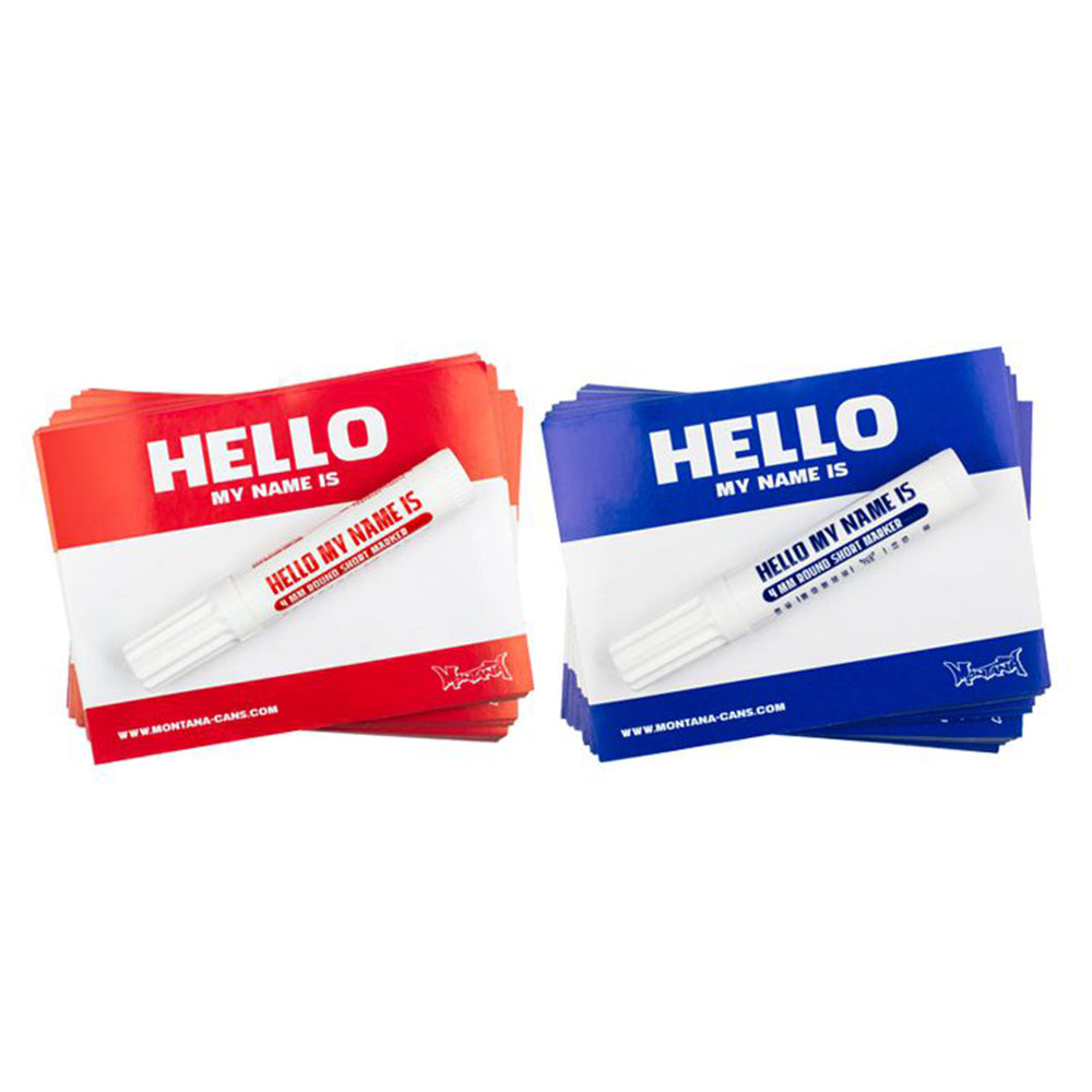 &quot;Hello My Name Is&quot; Montana Sticker Pack with 4mm Black Marker