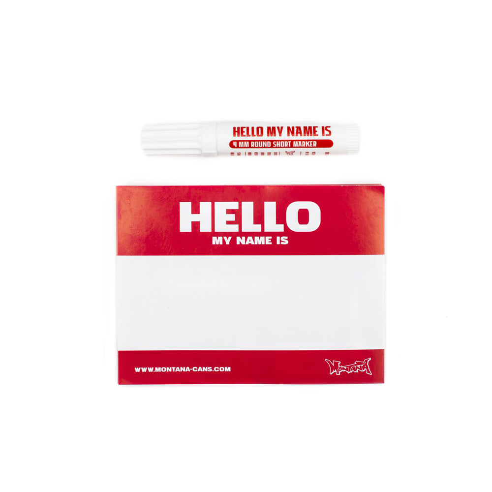 &quot;Hello My Name Is&quot; Montana Sticker Pack with 4mm Black Marker