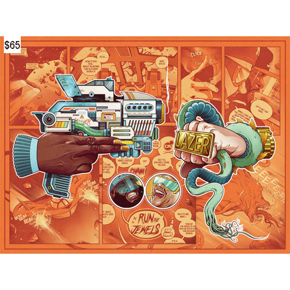 Run The Jewels "Lazer Beams" Rap Kings Re-Illustrated Emcees Print By Chris B. Murray