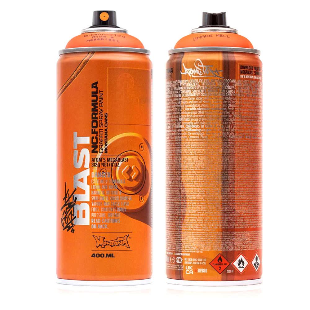 Montana Black Artist Edition Cans - Atom's Megablast Collectors Spray Paint