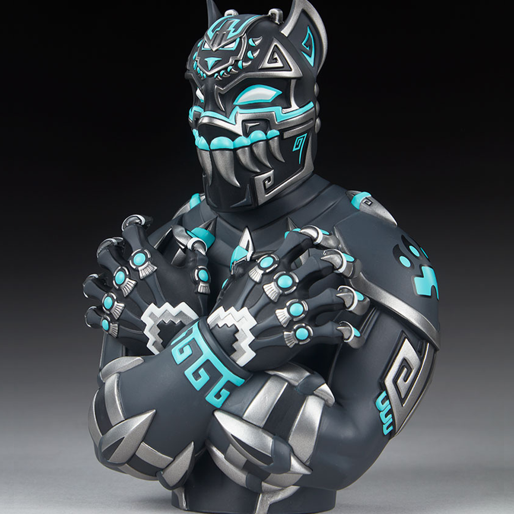 Urban Aztec Black Panther Bust by Jesse Hernandez x Unruly Industries