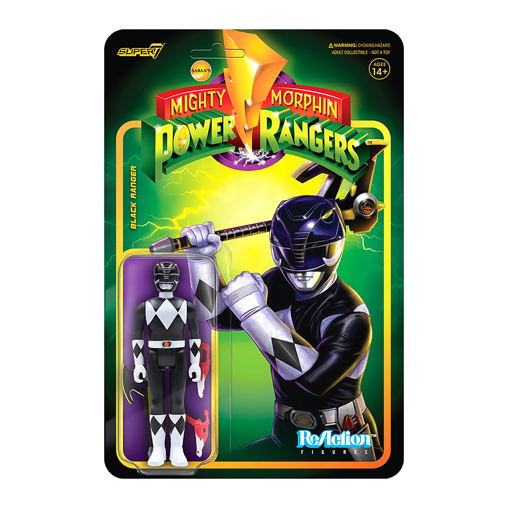 Black Ranger - Mighty Morphin&#39; Power Rangers Reaction Figure by Super7