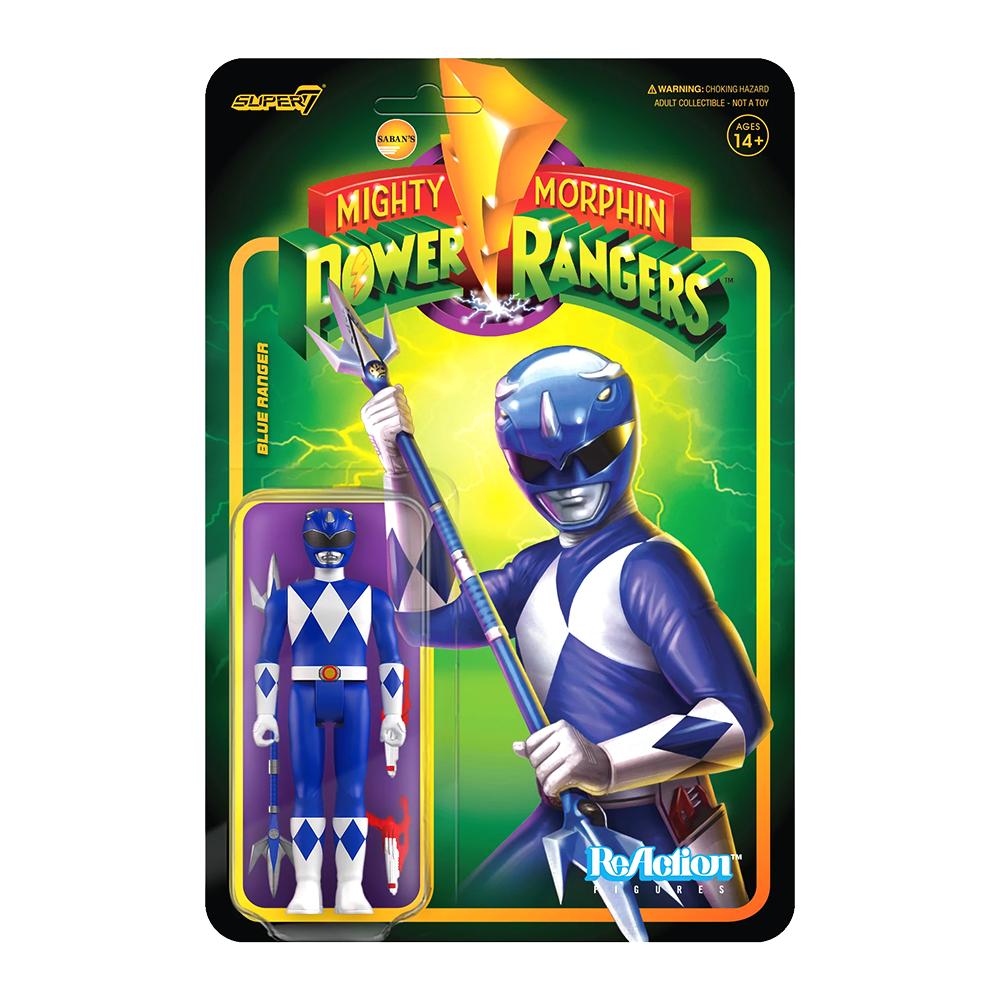 Blue Ranger - Mighty Morphin&#39; Power Rangers Reaction Figure by Super7