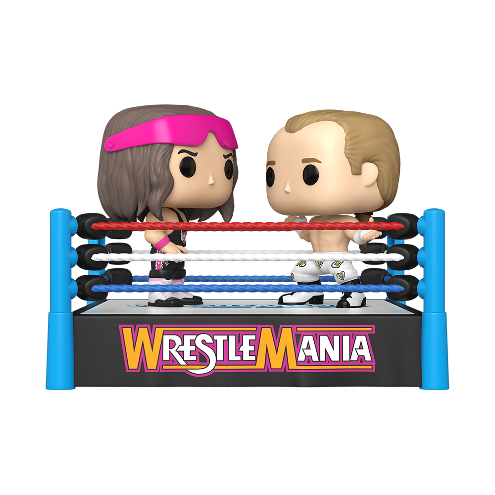 Bret Hart vs Shawn Michaels - Wrestle Mania - Funko Pop WWE 2 pack with stage