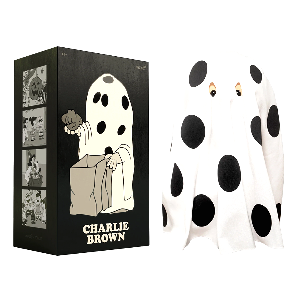 Charlie Brown (Ghost Sheet)  16" Figure - Peanuts Supersize Vinyl Collectible by Super7 *Displayed
