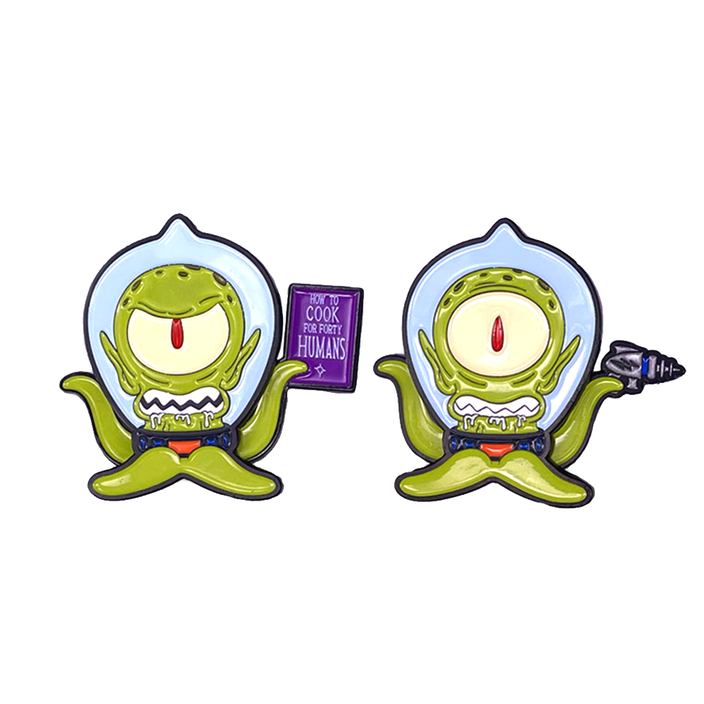 The Simpsons Treehouse of Horror Kang and Kodos Pair of Enamel Pins By Kidrobot