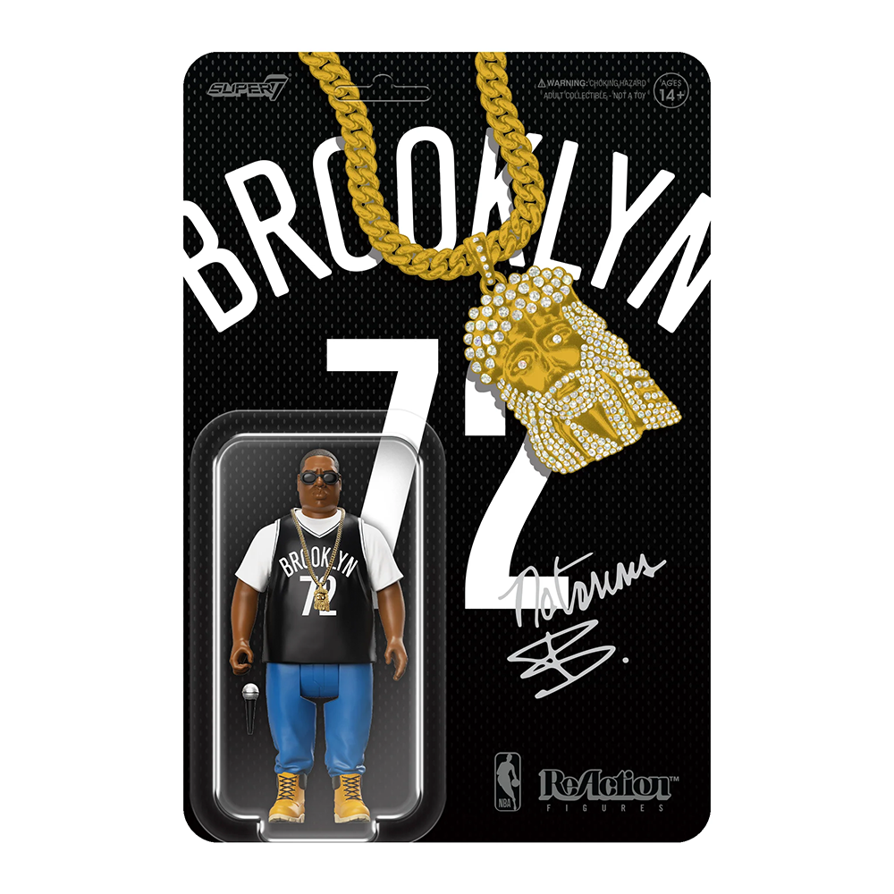 Notorious B.I.G ReAction Figure - Brooklyn Jersey by Super7 *PUNCHED