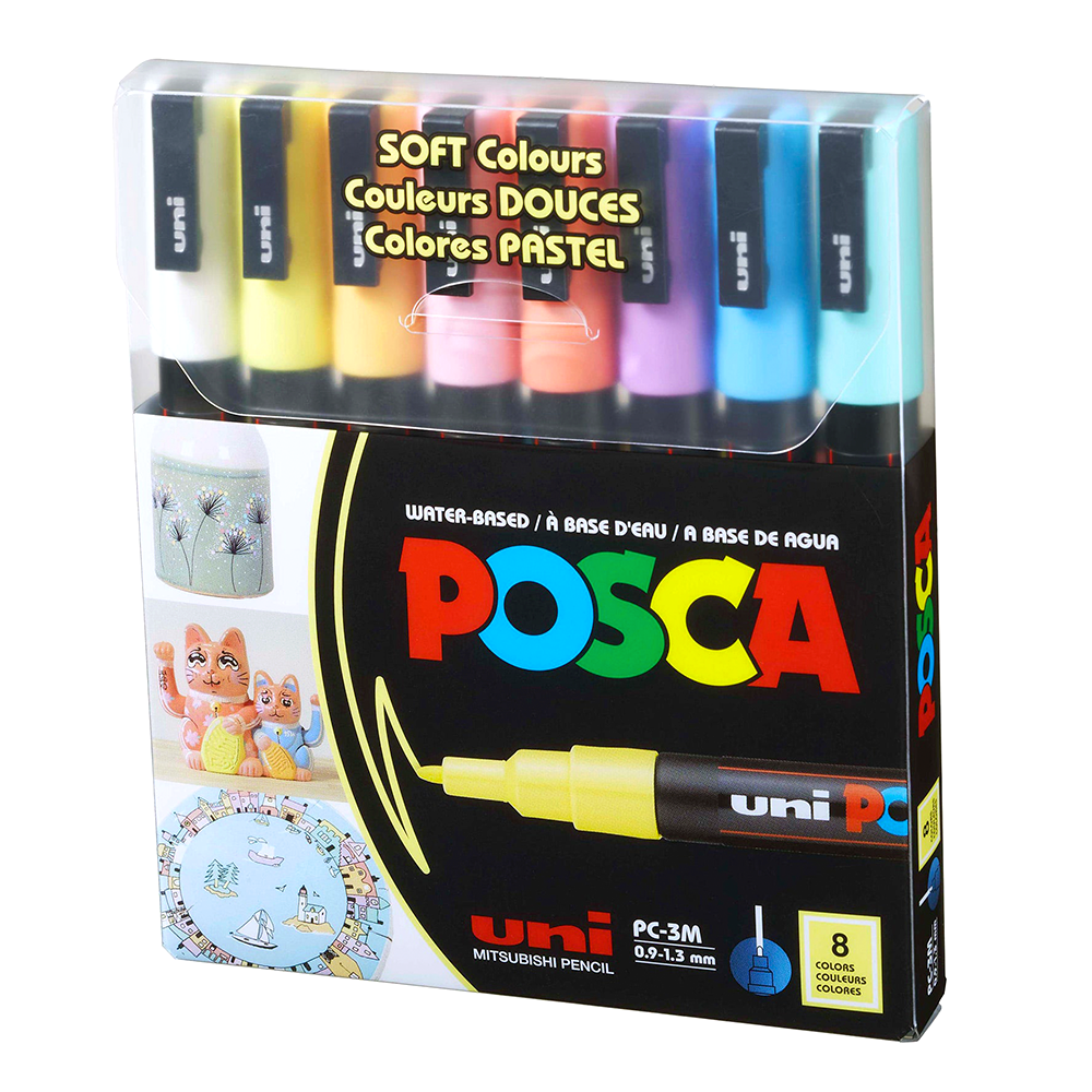 Posca 5M Soft Colors Pack of 8