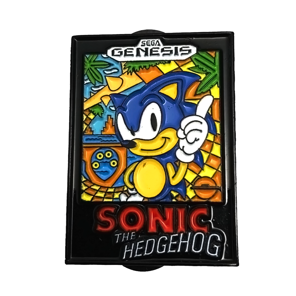 Sonic the Hedgehog Sega Cover Art Enamel Phantom Pin