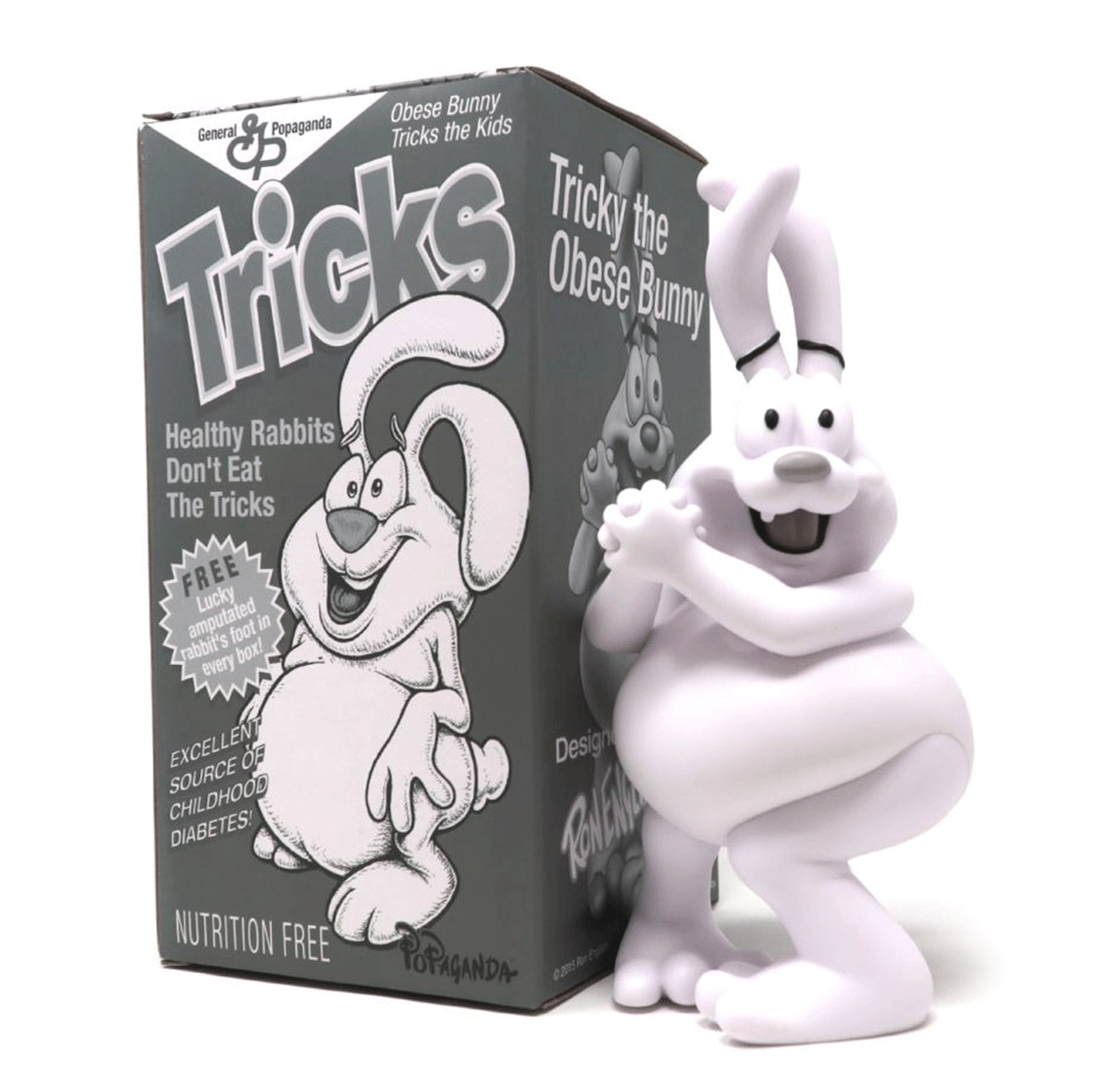 Tricky The Obese Rabbit Monotone Edition by Ron English